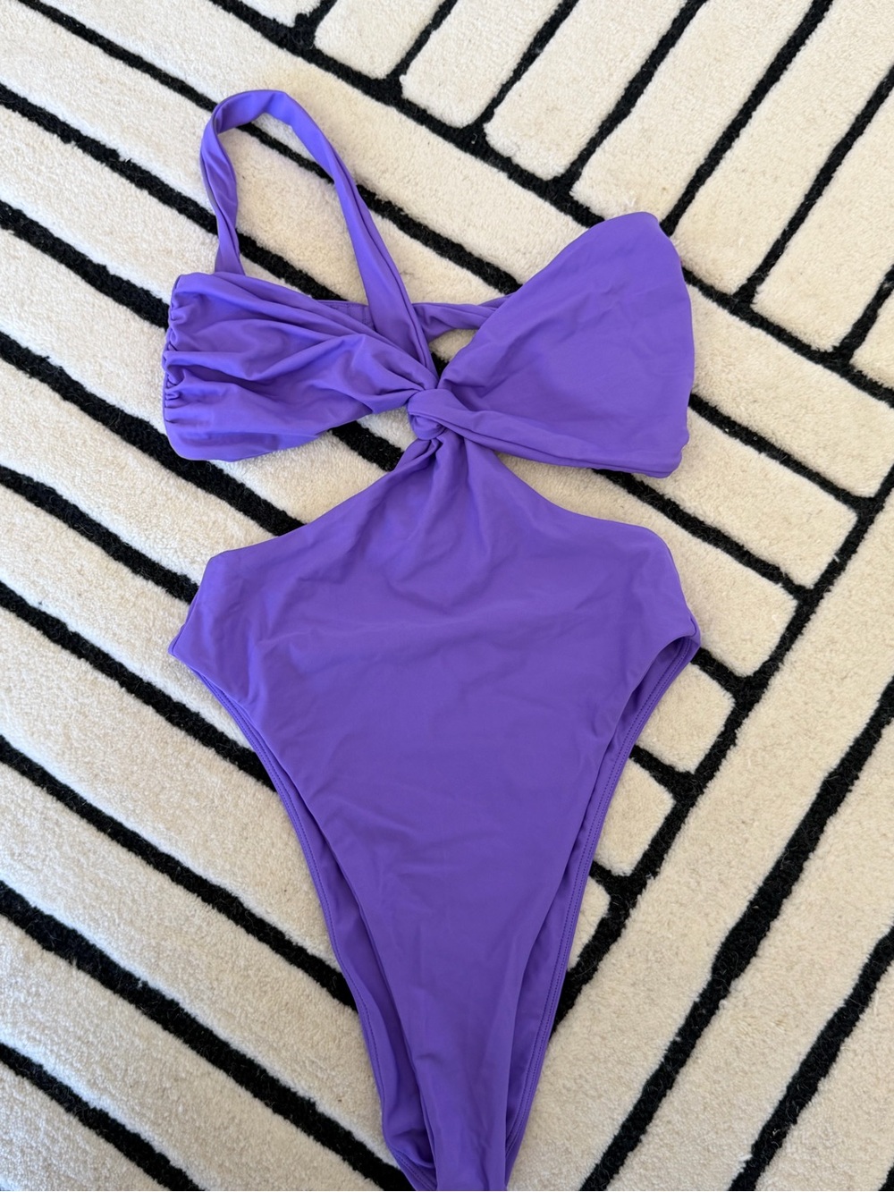 Camila Coelho Purple One-Piece Swimsuit with Twist Front